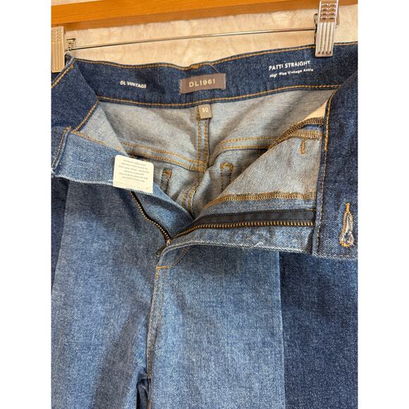 DL1961 Patti Straight Leg High Rise Vintage Ankle Jeans Blue Two Tone Size 30 - Picture 10 of 16
